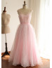 Beaded Pink Organza Luxury Wedding Dress